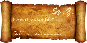 Szuhai Zakariás névjegykártya